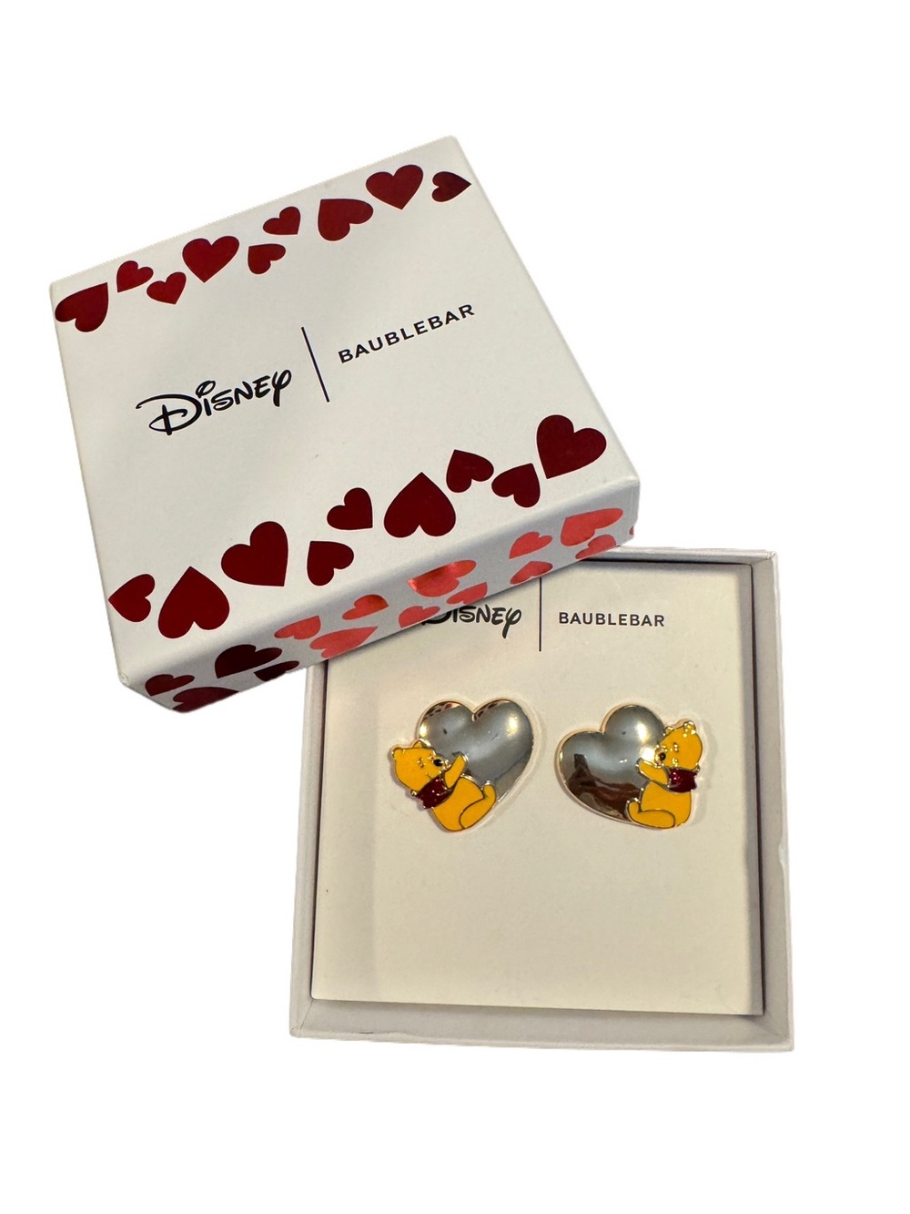 BaubleBar Disney Winnie the Pooh Heart Stud Earrings Pierced